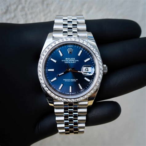 rolex oyster perpetual datejust blue face price|rolex datejust 41mm blue 126300.